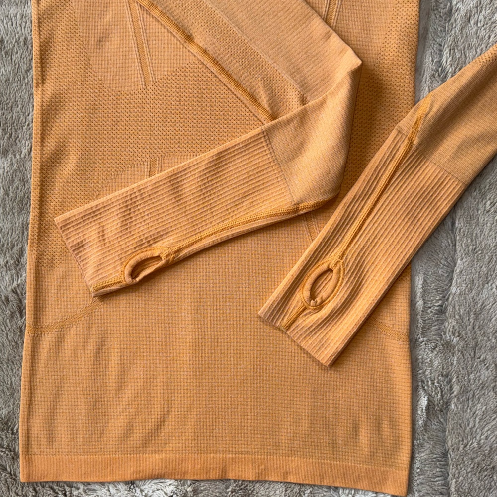 Lululemon🍋Run: Swiftly Tech Long Sleeve Heathered Creamsicle Pop Size 4 - Picture 7 of 16